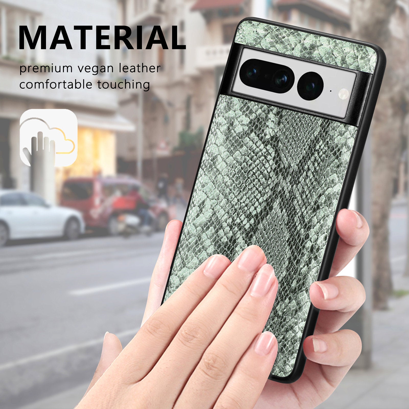 For Google Pixel 7 Pro 5G Fall Proof Cell Phone Case Snake Texture PU Leather Coated PC TPU Cover For Google Pixel 7 Pro 5G Fall Proof Cell Phone Case Snake Texture PU Leather Coated PC TPU Cover